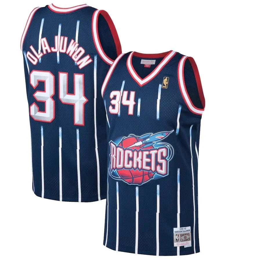 Hakeem Olajuwon Houston Rockets 1996/97 Hardwood Classics Jersey - Navy