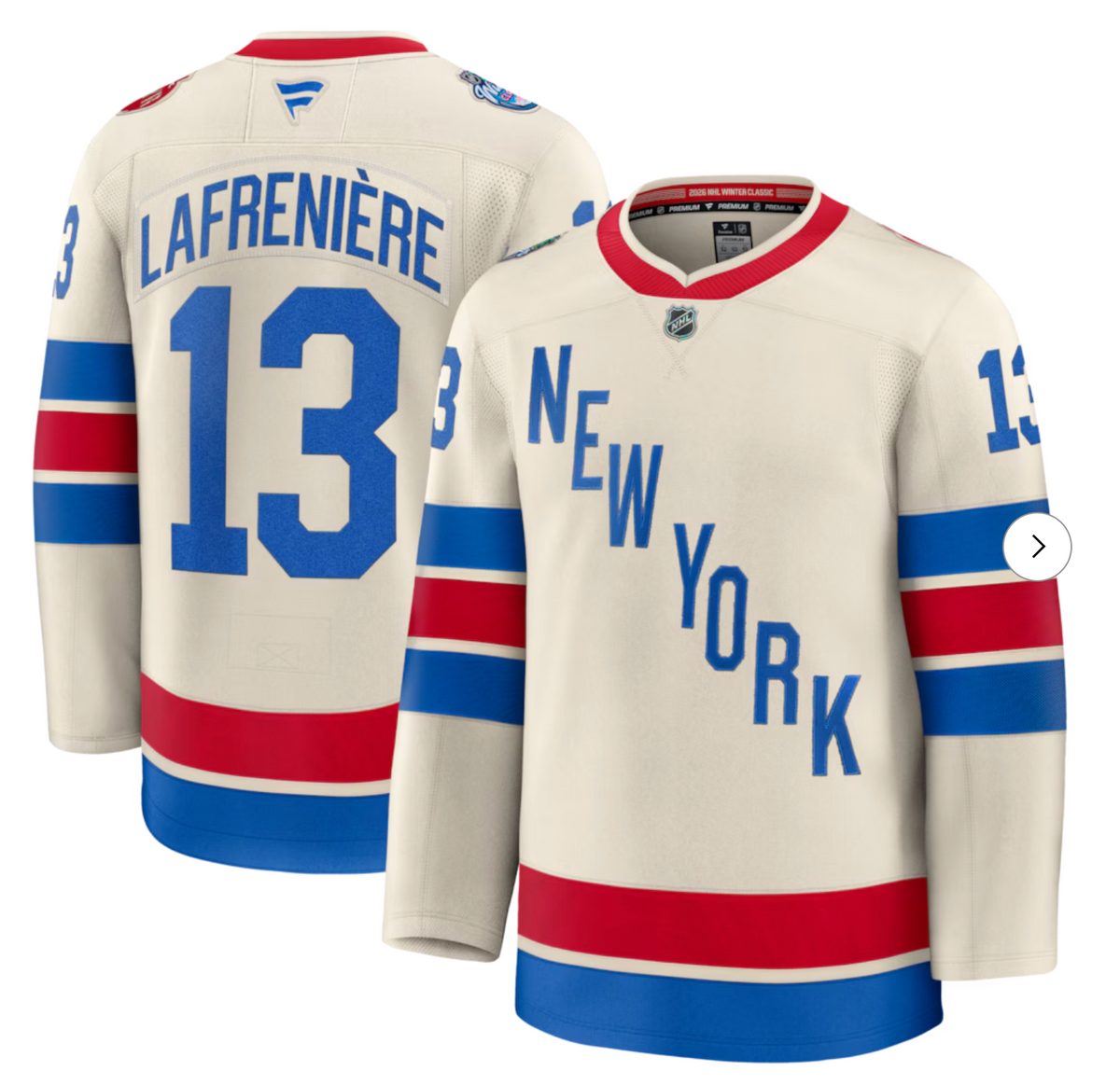 Alexis Lafreniere New York Rangers 2026 NHL Winter Classic Premium Jersey - Beige