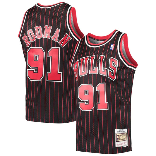 Dennis Rodman Chicago Bulls 1995/96 Hardwood Classics Jersey - Black
