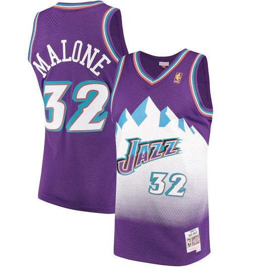 Karl Malone Utah Jazz 1996/97 Hardwood Classics Jersey - Purple