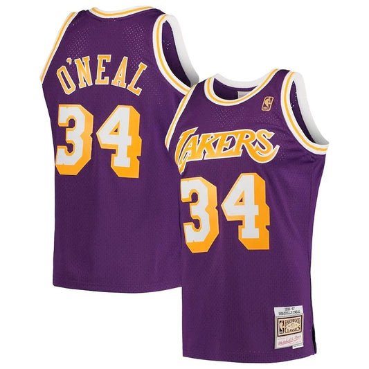 Shaquille O'Neal Los Angeles Lakers Hardwood Classics 1996/97 Jersey - Purple