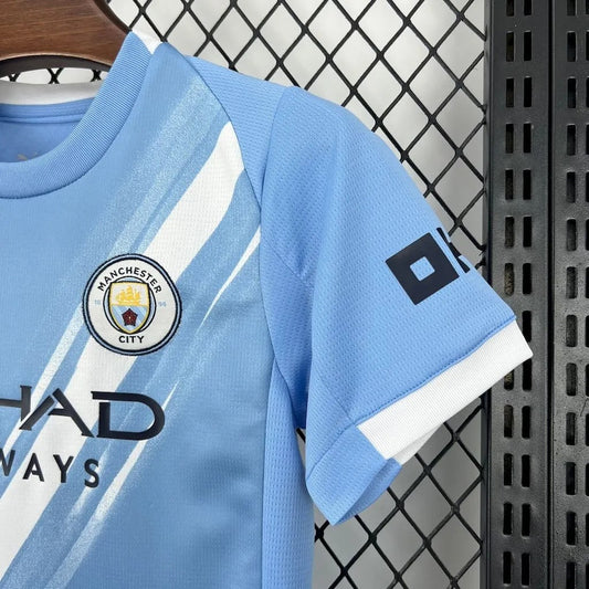 Kids Manchester City Home Jersey 25/26 Football Kit Soccer Jersey
