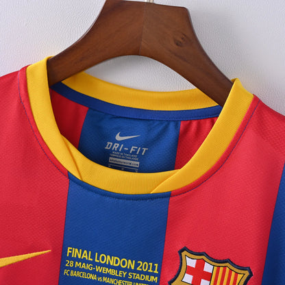 Retro Barcelona Jersey 2010-11 Home Long Sleeves Football kits Soccer shirt