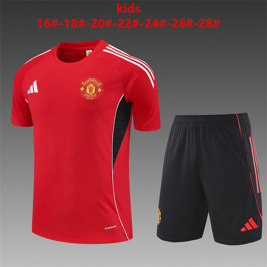 Kids Manchester United Training Tracksuits 25/26 Football Kit Soccer Jersey