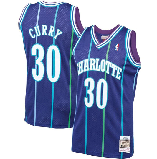 Dell Curry Charlotte Hornets 1994/95 Hardwood Classics Jersey - Purple