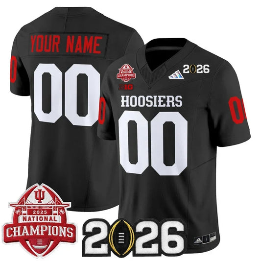 Custom Indiana Hoosiers 2025 National Champions & 2026 CFP Final Patch Jersey - Black