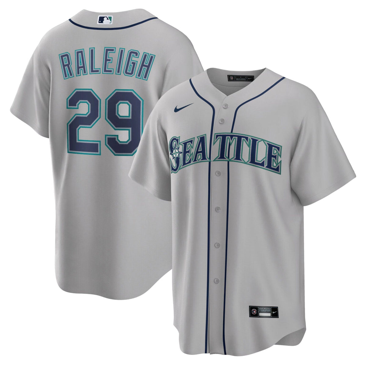 Cal Raleigh Seattle Mariners Road Jersey – Gray