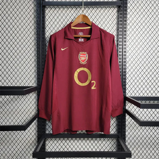 Retro Arsenal Jersey 2005/06 Home Long Sleeves Football Kits Soccer Shirt