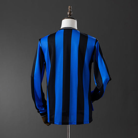 Inter Milan Jersey 2009-10 Home Retro Football Kit Long Sleeves