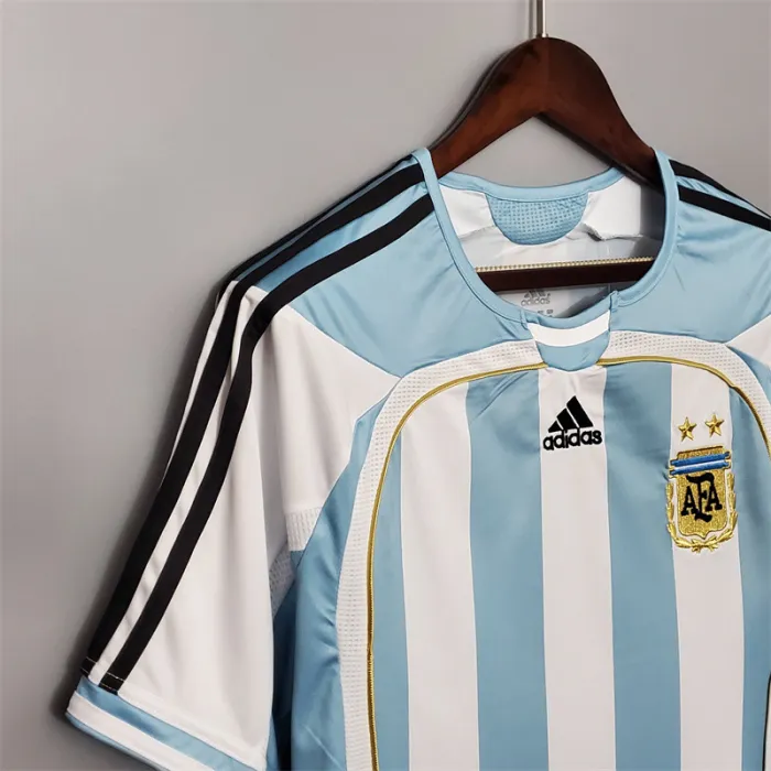 Argentina Jersey Home Kit 2006 Retro Football Team Soccer Shirt