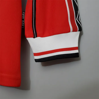 Manchester United Jersey Home Kit 1998/99 Retro Long Sleeves Football Team Soccer Shirt