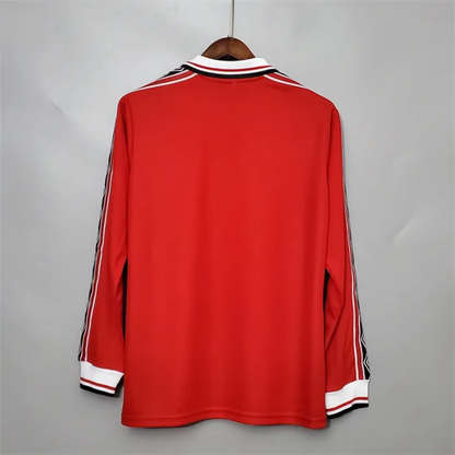 Manchester United Jersey Home Kit 1998/99 Retro Long Sleeves Football Team Soccer Shirt