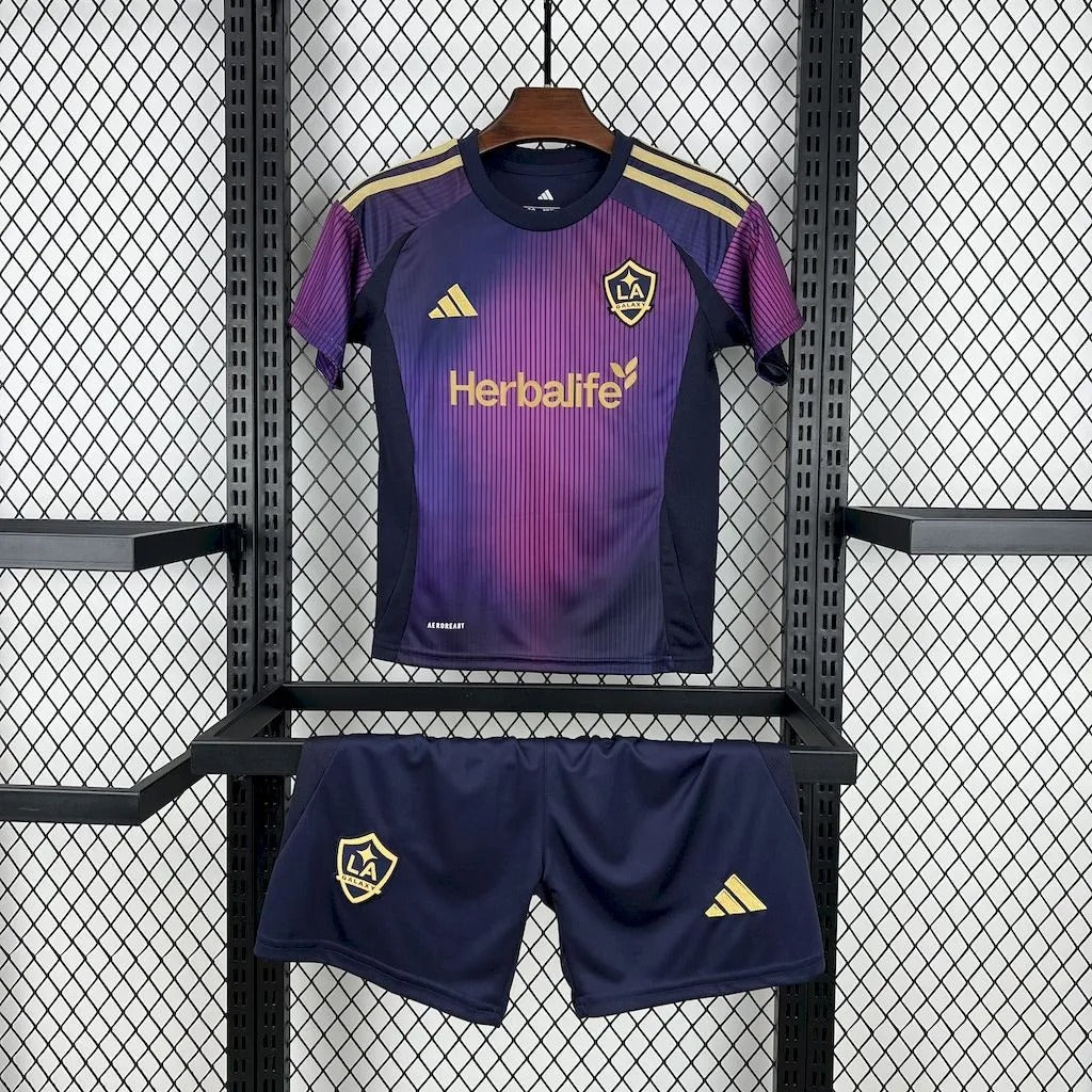 kids los angeles galaxy jersey 25/26 away football kit soccer jersey