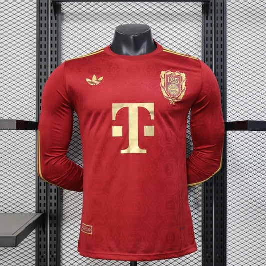 player version bayern munich jersey 25/26 anniversary edition long sleeves football kit soccer jersey