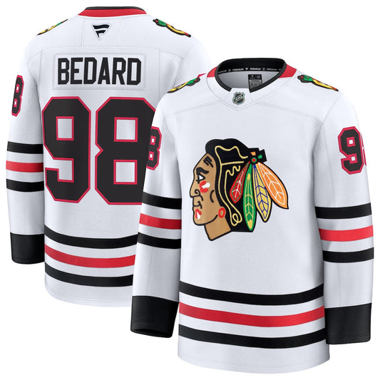 Connor Bedard Chicago Blackhawks Away Premium Jersey - White