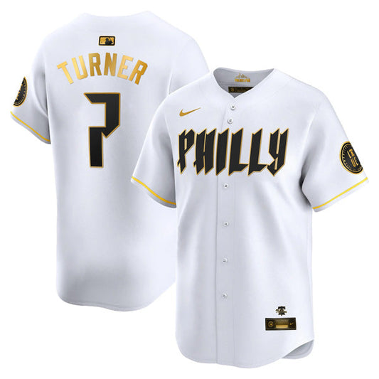 Trea Turner Philadelphia Phillies City Connect “Philly” Limited Jersey - White Gold