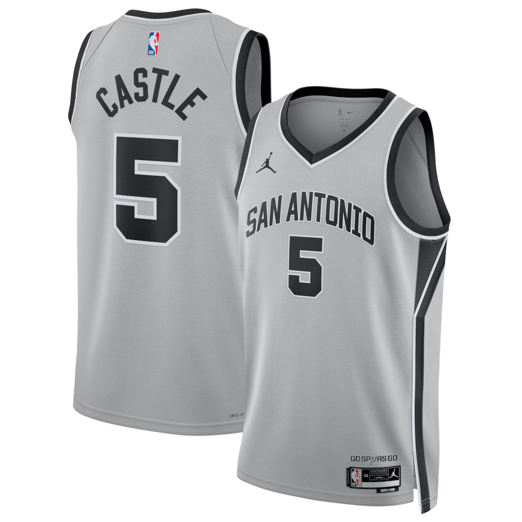 Stephon Castle San Antonio Spurs Unisex Swingman Jersey - Statement Edition - Silver